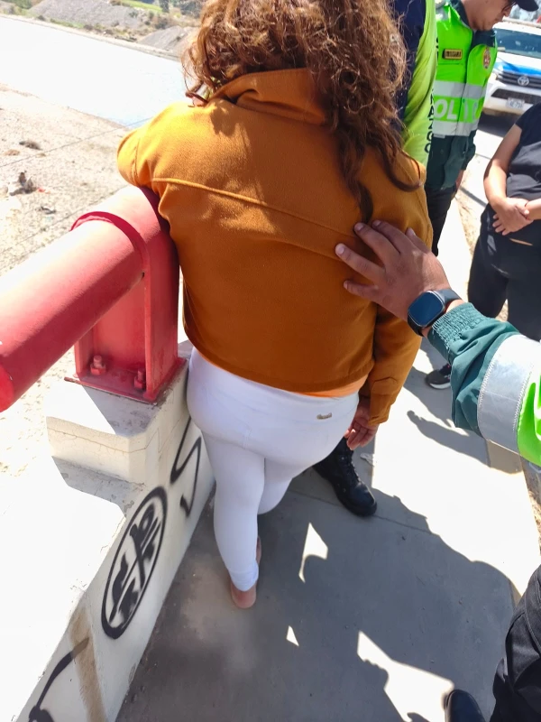 Serenos y policías evitan que mujer se lance al río Mantaro