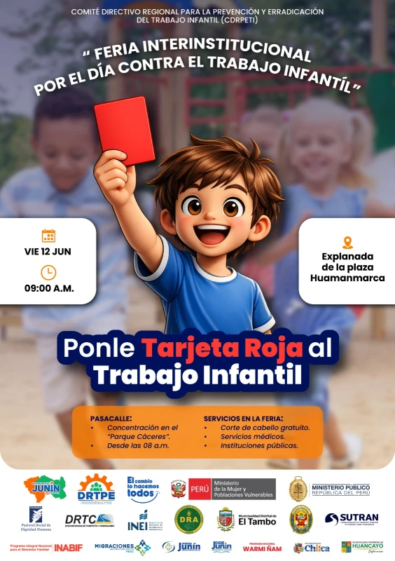 Junín alza la voz contra el trabajo infantil con pasacalle y feria