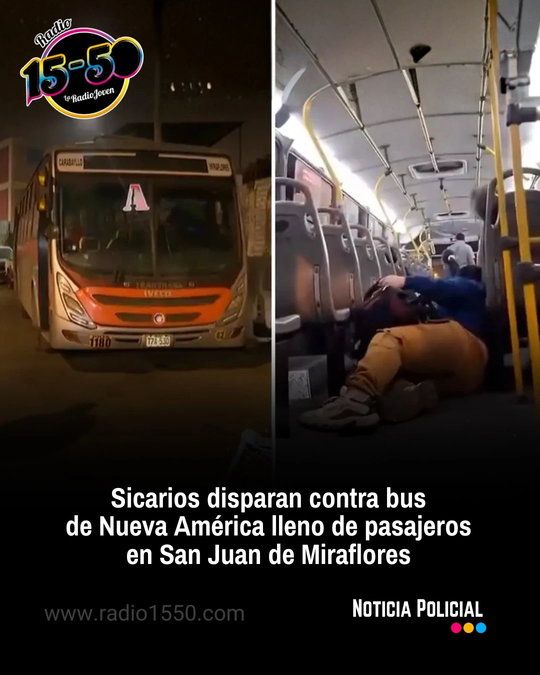 Sicarios atacan bus lleno de pasajeros en SJM