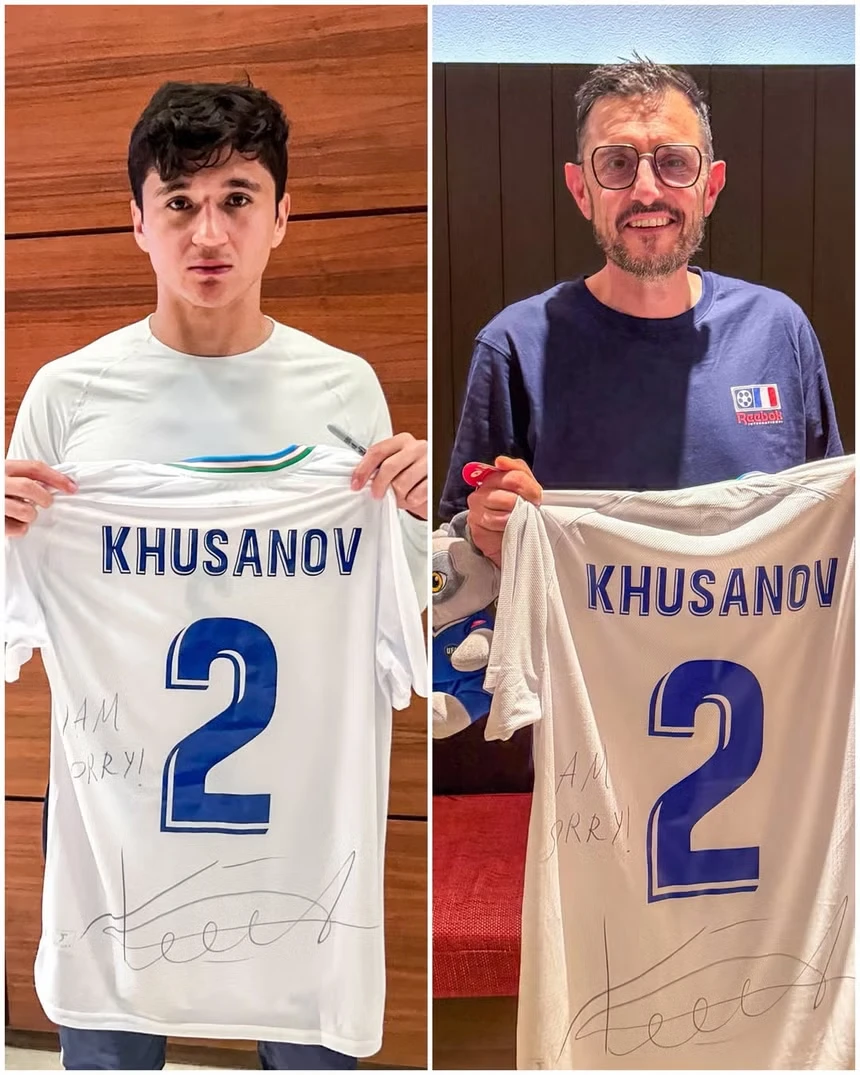 Khusanov de Uzbekistán tuvo noble gesto con camarógrafo lesionado