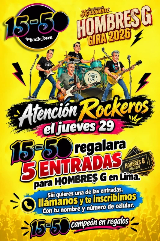 ¡Gana entradas con 15-50 para ver a Hombres G!